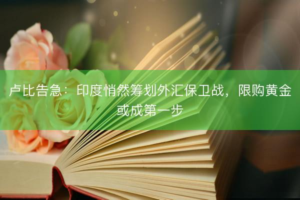 卢比告急：印度悄然筹划外汇保卫战，限购黄金或成第一步