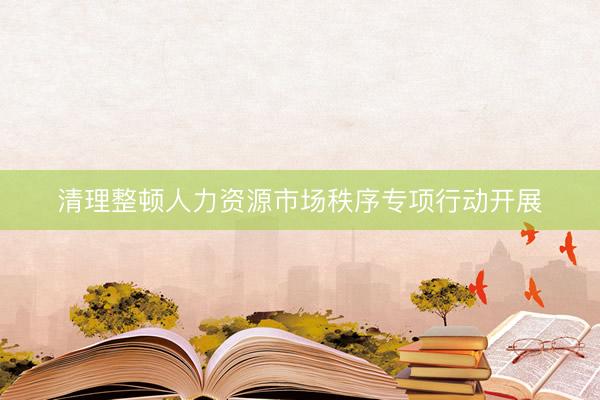 清理整顿人力资源市场秩序专项行动开展