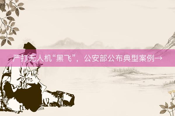 严打无人机“黑飞”，公安部公布典型案例→