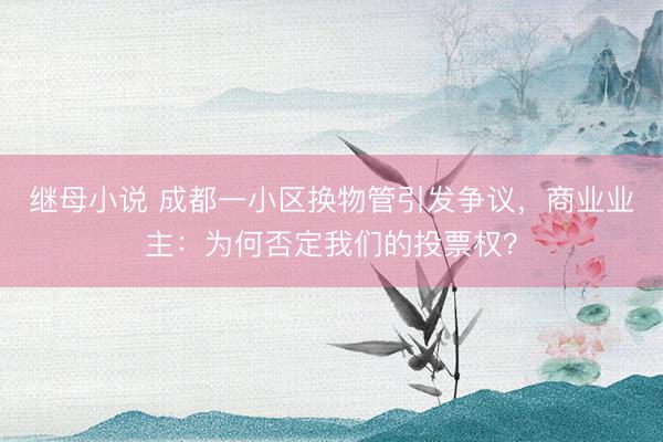 继母小说 成都一小区换物管引发争议，商业业主：为何否定我们的投票权？