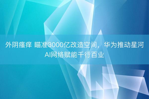 外阴瘙痒 瞄准3000亿改造空间，华为推动星河AI网络赋能千行百业
