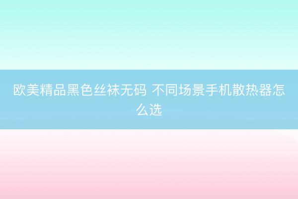 欧美精品黑色丝袜无码 不同场景手机散热器怎么选