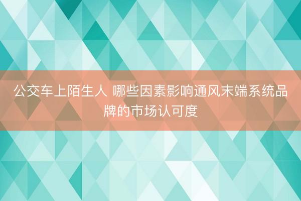 公交车上陌生人 哪些因素影响通风末端系统品牌的市场认可度