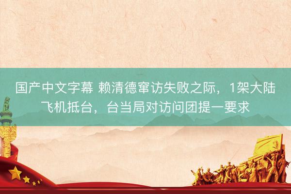 国产中文字幕 赖清德窜访失败之际,1架大陆飞机抵台,台当局对访问团提一要求