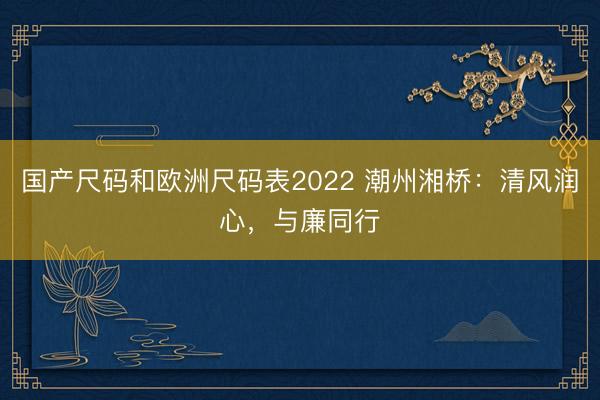 国产尺码和欧洲尺码表2022 潮州湘桥：清风润心，与廉同行