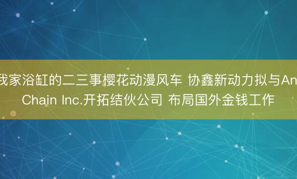 我家浴缸的二三事樱花动漫风车 协鑫新动力拟与AntChain Inc.开拓结伙公司 布局国外金钱工作