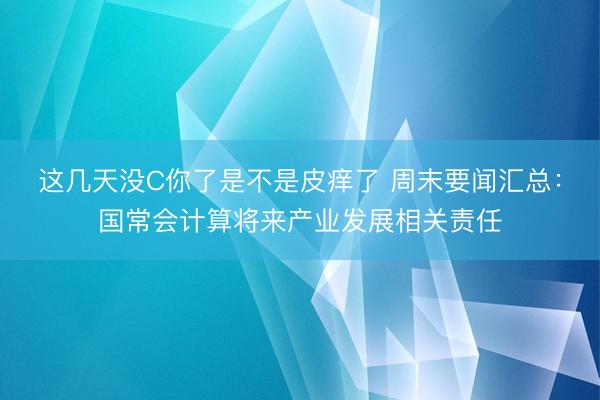 这几天没C你了是不是皮痒了 周末要闻汇总：国常会计算将来产业发展相关责任