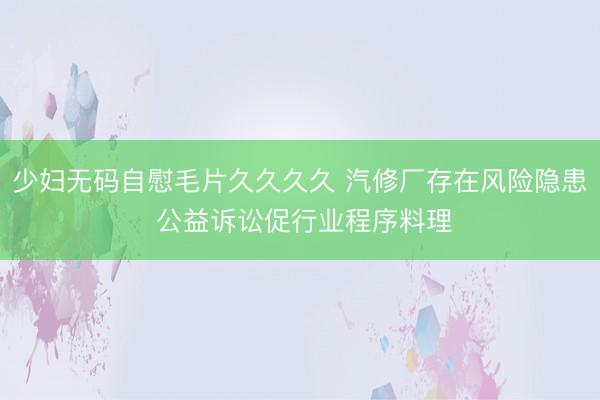 少妇无码自慰毛片久久久久 汽修厂存在风险隐患 公益诉讼促行业程序料理