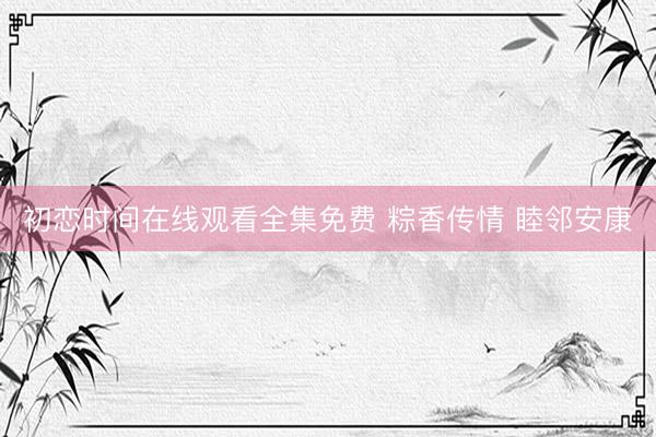 初恋时间在线观看全集免费 粽香传情 睦邻安康